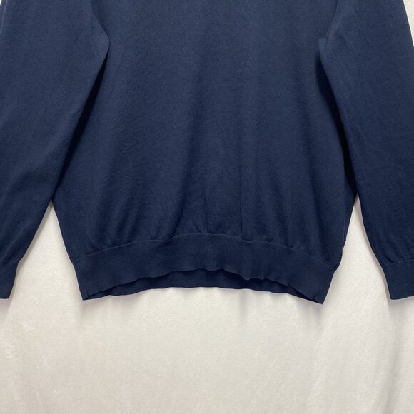 Brooks Brothers Supima Cotton 1/4 Zip Mock Neck Pullover Sweater Men Large Navy - Picture 11 of 13